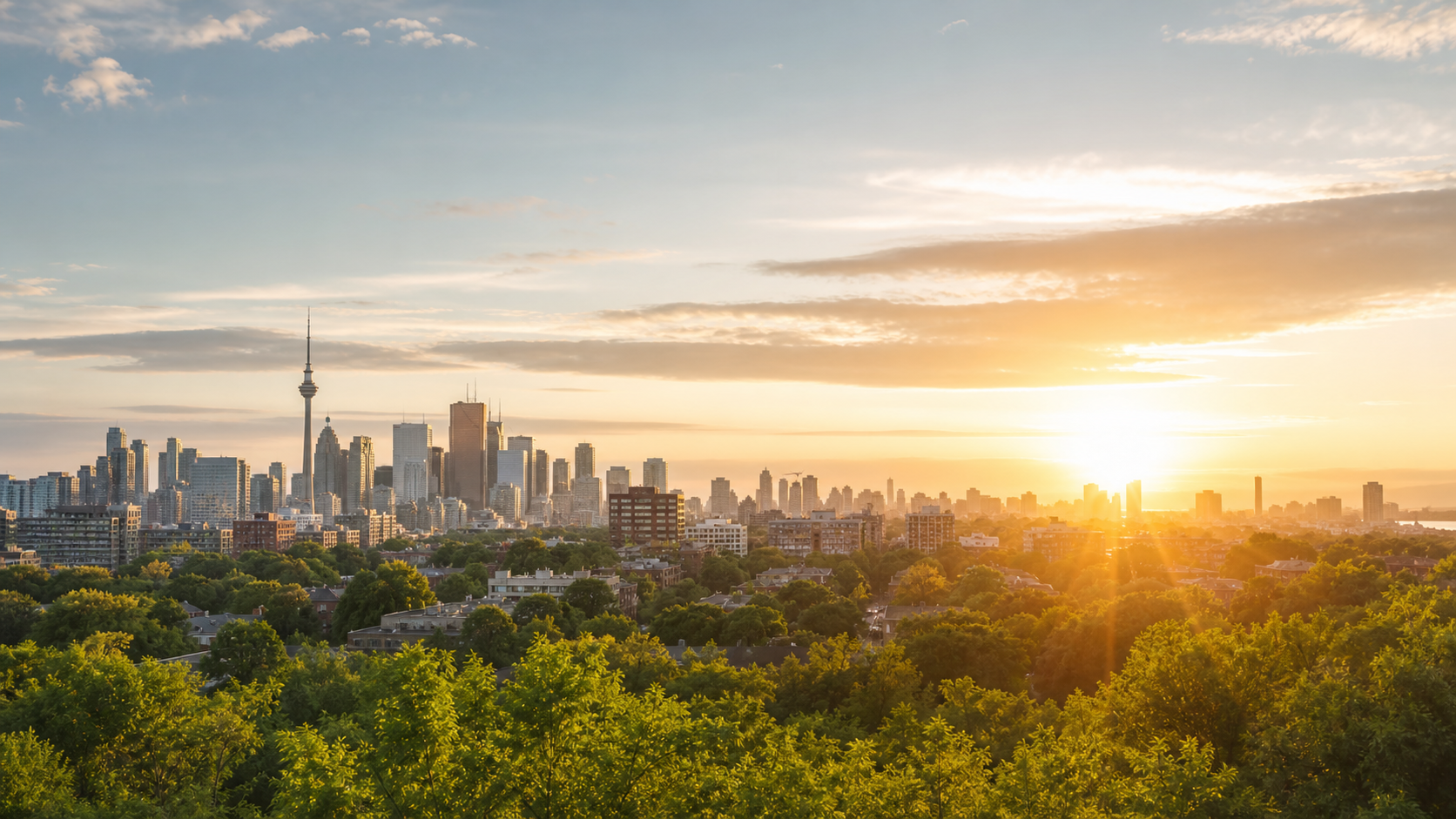 Vista de Toronto al amanecer
